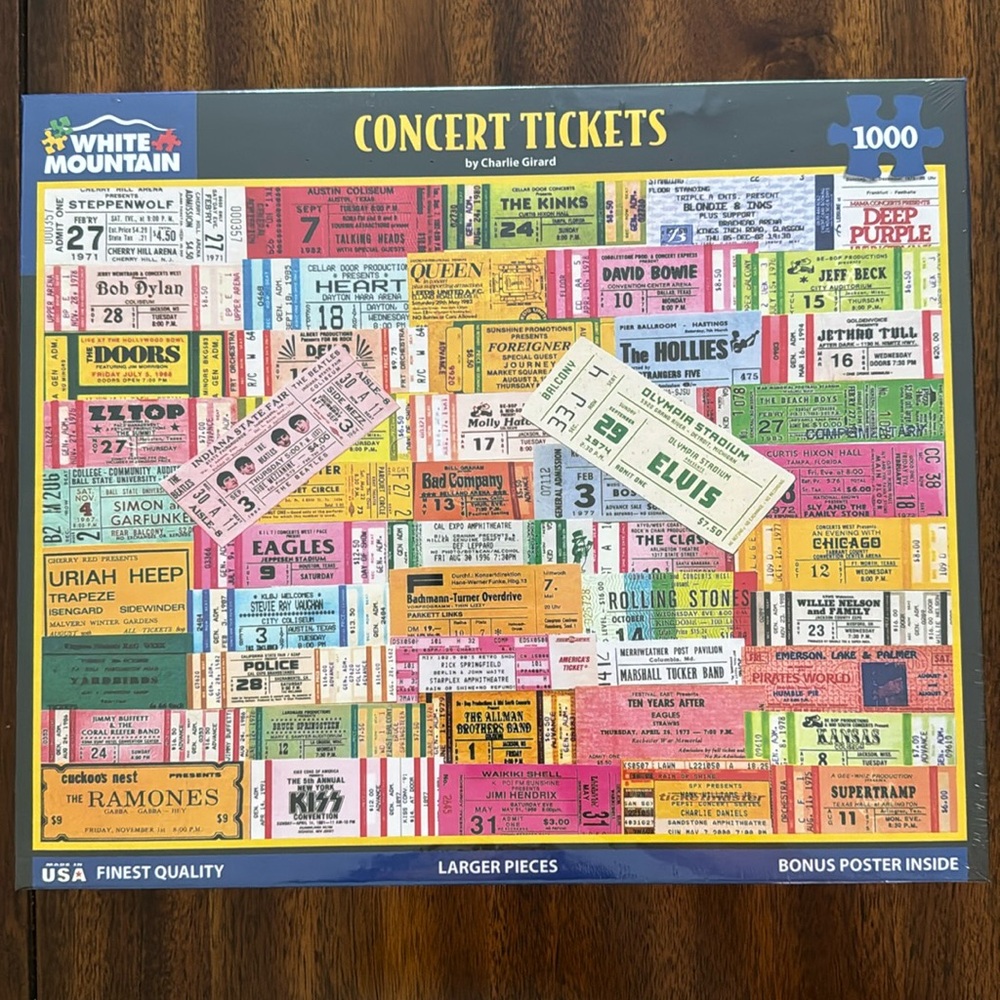 White Mountain 1000 piece puzzle - Concert Tickets